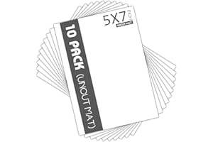 MBC MAT BOARD CENTER Mattenbrett-Mitte, 10 Stück, 12,7 x 17,8 cm, ungeschnittene, weiße Matten, säurefrei, 4-lagige Dicke, weißer Kern – ideal für Bilder, Fotos, Rahmenrückseite