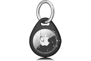 Mugust Wodoszczelne etui do Apple AirTag z brelokiem do kluczy, zawieszka AirTag z ochroną przed zarysowaniami, akcesoria Apple Tracker na klucze, zwierzęta domowe, bagaż, plecaki (czarne)