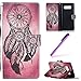 Produktbild EMAXELERS Galaxy Note 8 Hülle Für Mädchen Schwarze Federn Campanula PU Leder Ledercase Flip Tasche Brieftasche Bumper Wallet Tasche Etui für Samsung Galaxy Note 8,Black Feathers Campanula