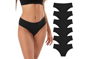 INNERSY Majtki damskie, bawełna, średnia talia, hipsterska, bielizna damska, bikini, 6 sztuk w opakowaniu