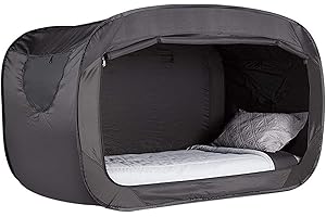 Culnflun Privacy Pop Bed Tent Outdoor Indoor Folding Portable Fully Enclosed Blackout Design for Camping Dormitory Travel (Black)