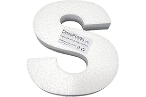 Decoporex – Lettre S en polystyrène expansé de 20 cm de hauteur et 3 cm d'épaisseur