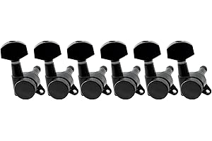 Musiclily Pro 6 in Linea Meccaniche Autobloccanti Chitarra Locking Tuners per Chitarra Elettrica Tipo Strat Tele, Nero