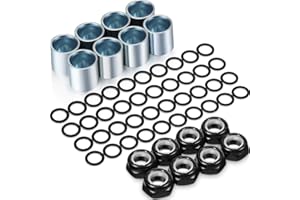 Dciustfhe 56 Pieces Skateboard Truck Hardware Kit Includes Spacers, Axle Nuts and Speed Rings for Skateboard and Longboard