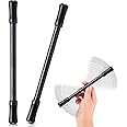 MAKINGTEC 2 Pieces Finger Spinning Pen, Rolling Pen Game Stunt Pen with Tutorial, Release Stress Training Brain for Kids Adult Students Beginners (Black and Silver)