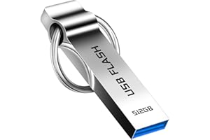 kacbuy USB Stick 512GB Wasserdichtes USB 3.0 Flash Drive Hochgeschwindigkeits USB-Flash-Laufwerk aus Metall Memory Stick für PC/Computer/Laptop, mit Schlüsselring (512gb)