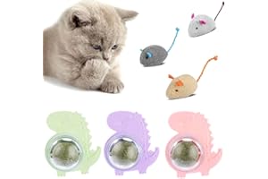 SVOCK 6 Piezas Juguetes para Gatos con Hierba Gatera, Juguetes para Gatos Interactivos de Dinosaurio Colorido, Juguetes Hierba Gatera y Juguete Interactivo Rata, para Proteger Los Dientes de Su Gato