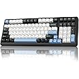 AULA F99 Mechanical Gaming Keyboard,Gasket Wireless Mechanical Keyboard,BT5.0/2.4GHz/USB-C Hot Swappable Custom Keyboard,Pre-lubed Switches RGB Keyboard for PC/Tablet/PS/Xbox,Black&Blue