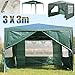 Produktbild Autofather 3 x 3mwaterproof Outdoor Pavillon mit 4 Abnehmbare Seiten 3 Windows PE Garten Festzelt Canopy Zelt mit Armatur Einfach einzurichten, zu Grün
