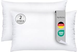 ‎KOMFORTEC Komfortec Kopfkissen 50x75 cm 2er Set, Oeko-TEX Zertifiziert Kissen mit 800g Kissenfüllung, Allergiker geeignet, Waschbar
