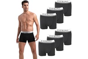 RAYKONG Calzoncillos bóxer para Hombre de 95% algodón Pack de 6 Ropa Interior cómodo Transpirable (Color Variado)