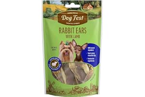 Dog Fest Rabbit Ears With Lamb For Mini-Dogs,Dog Treats - 55G (1.94Oz)