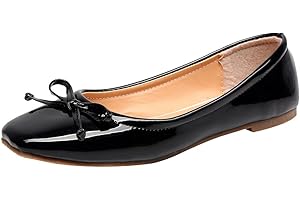 Jamron Femmes Charmant Nœud Papillon Ballerines Confortable Bout Carré Ballet Plat Slippers Escarpin Dolly Chaussures