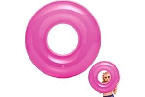 POPOYU Przezroczysty pierścień do pływania, nadmuchiwany pływak dla dzieci, 76 cm, nadmuchiwane pływaki basenowe, gumowy pierścień do pływania, pierścień basenowy dla dzieci, czerwony pierścień do pływania, nadmuchiwane do basenów, wody, na lato, plażę