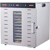VEVOR Food Dehydrator Machine 10 Stainless Steel Trays 1000W Electric Fruit and Vegetable Dehydrator Adjustable Temperature 8