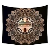 complicadas Totem étnico pared Alfombra India Mandala Oro Rosado Flores...