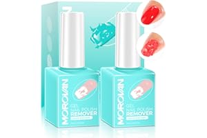 Morovan Gel Nail Polish Remover Kit: 2 Pz Gel Remover Semipermanente per Unghie Quick & Efficace Gel Remover Kit in 3-5 Minuti Non c'è bisogno di immergere o avvolgere