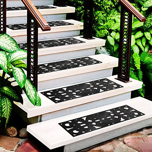 Dehli Stufenmatte aus Gummi | mit prachtvollen Ornamenten | rutschhemmend | 25x75cm | verschiedene Stückzahlen (1 Stück) - 4