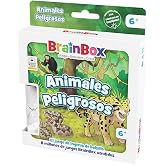 Beezerwizzer Studio BrainBox Pocket Dangerous Animals, Card Game | From 6 Years, From 1 Player, 10 Minutes per Game, Spanish