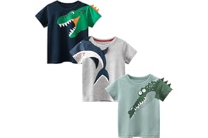 Adorel T-Shirt Maglietta Cotone Estive Bambino Lotto di 3