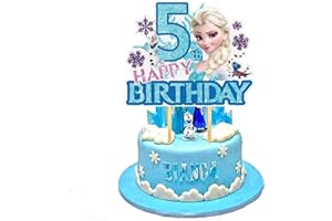 MAIROX Cartoon Decorazioni per torte,Happy Birthday Cake Topper,5 Numero Cake Topper,Cartoon Decorazioni Torta Compleanno,Topper Torta Compleanno, Per Festa di Compleanno (blu 5)