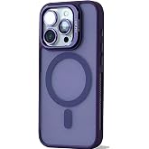 Coverzone iPhone 14 Pro Max ile uyumlu Kamera Lens Aparatlı Stand Olabilen Magsafe ile uyumlu Kamera Korumalı Şeffaf Full Col