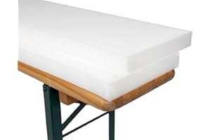 TexDeko 2er Set Bierbank Auflage Schaumstoffpolster 170x23x4cm (kurz) | Mittelhart RG20 Bequeme Auflage für Bierzeltgarnitur Hussen | ÖKO-TEX 100 | Sitzpolsterung für Bierbank