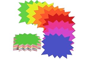 FACATH 80Pcs Fluorescent Star Sale Signs, 8 Colors Starburst Retail Price Tags Labels, Neon Display Sign Cards, Paper Sale Discount Label for Retail Store Shop Grocery Supermarket Party Favors