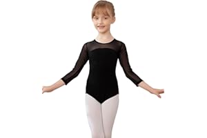 AOQUNFS Mädchen Masche Langarm/Ärmellos Ballett Body Kinder Turn Leotards Mädchen Gymnastikanzug, AM3000ZX