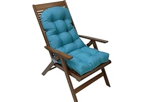 AHSBND Chair Cushion Patio Cushion With Pattern High Back Chair Cushions Durable And Comfy Garden Chair Seat Pad Waterproof Indoor Outdoor(Blau)