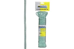 Wolfpack 16010040 Braided Polypropylene Rope White/Green (MADEJA 20 mt)