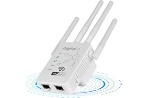 AIGOLINK 1200Mbps Ripetitore WLAN Potente per Casa, Amplificatore Segnale WiFi Range Extender 5GHz & 2.4GHz Dual Band, Compatibile con Router Fibra, modalità AP, 2 porte LAN/WAN-802.11AC/B/G/N