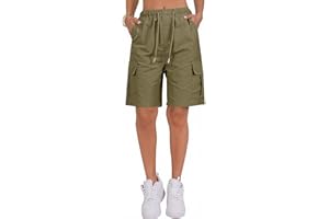 PADOLA Pantalones Cortos para Mujer Deporte de Golf Seco Rápido Pantalón de Carga con Bolsillos Pantalones Verano Casuales