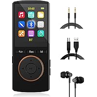 MP3 Player mit starkem Bluetooth, 32GB Sport mp3-player mit AUX-Eingang Record, FM Radio, HiFi Musik, Shuffle, Time…