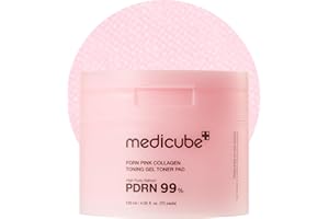 Medicube Salmon DNA PDRN Pink Collagen Jelly Pads – Pads tonifiants avec Niacinamide, Madecassoside & Rétinol – Calment & illuminent – 70 pads