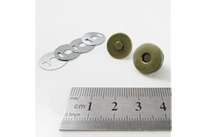 Beads4crafts 10 MAGNETIC BAG CLASP FASTENERS 14mm and 18mm REPLACEMENT HANDBAGS PRESS STUD CLOSURE (18mm (C126), Antique Brass)