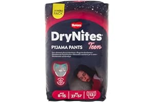 Huggies Drynites 8-15 años niña (27-57 kg) – Ropa interior de noche absorbente, 13 bragas padres