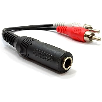 6,35 Mm Stéréo Jack Fiche Vers Double 6,35 Mm Mono Femelles 15 Cm