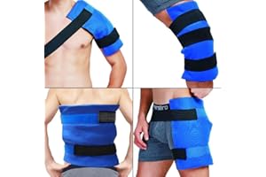 WORLD-BIO Grand Sac Gel Glace Réutilisable, Compresse Chaud Froid Gel Envelopper pour Blessures, Gonflement, Entorses, Anti Douleur pour La Chirurgie De La Hanche, Arthrite Au Genou, Maux De Dos, 11" x 14"