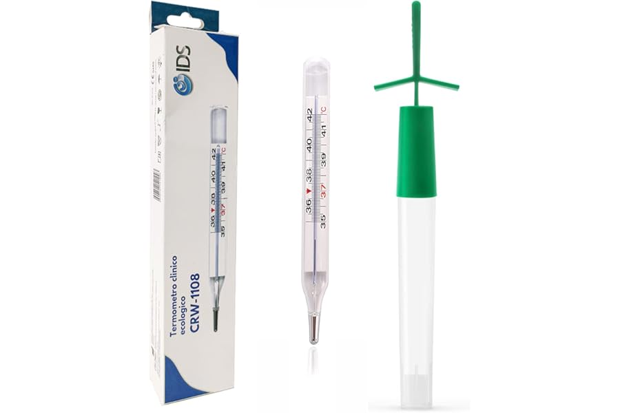 App Life Mercury-Free Glass Fever Thermometer, High Precision, Waterproof, Suitable for Babies, Children and Adults