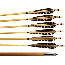 Frecce In Legno Con Piume Naturali - Set 12 Frecce Da 31 Pollici | Per Arco Tradizionale E Ricurvo - Foto 8