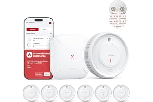 X-Sense Ansluten Rökdetektor, Kompatibel med Home Assistant, Rökvarnare med Magnetisk Fästning utan Borrning, Tyst Nattläge, Utbytbar Batteri, App-aviseringsfunktion, SD11-MR61