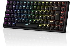 ‎RK ROYAL KLUDGE RK ROYAL KLUDGE RK84-DE 75% Gaming-Tastatur, 85 Tasten TKL Tastatur, Bluetooth Mechanische Tastatur, Rote Schalter, RGB Hintergrundbeleuchtung, 2.4Ghz Gaming Tastatur für Mac & Windows, Schwarz,QWERTZ