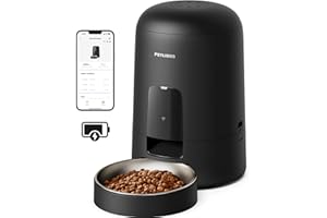 PETLIBRO Automatic Cat Feeder, Battery Operated Smart WiFi App Control, Wireless & Compact Design, Dry Food Auto Dispenser with Timer, Portion Adjustable Biscuit Feeding, 30 Days Between Charges