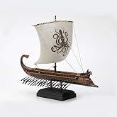 Veronese Design 25 cm Uzunluğunda D&ouml;k&uuml;m Re&ccedil;ine Yunan Kraken Yelken Triremes Heykel Fig&uuml;r&uuml; Gemi Replikası
