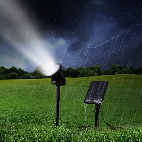 GrandBeing® Gartenleuchte 4 LED AußenleuchteWasserdicht led solar strahler Spotlicht Solarlicht Sonnenenergie Landschaft Beleuchtung für im Freien , Garten ,Pool ,Teich Punkt Licht Lampe (weiß) - 3