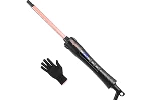 Small Curling Wand 3/8 Inch, Haglater Thin Hair Curler 9mm for Short & Long Hair, Ceramic Small Barrel Curling Tongs with Adjustable Temperature 80-230°C