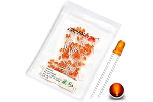 Chanzon 100 pcs 3mm Orange LED Diode Lights (Colored Lens Diffused Round DC 2V 20mA) Lighting Bulb Lamps Electronics Components Light Emitting Diodes