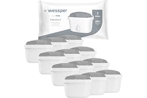 ‎WESSPER Wessper Water Filter for Hard Water Pack of 12 | Replacement for Dafi Unimax Aquaphor A5 Brita Maxtra+ Philips AWP212/10 Water Filter Jug | Water Filter Cartridges Reduces Chlorine Limescale | Purer