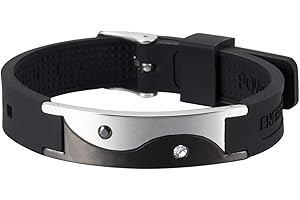 ENERGETIX-4YOU Pro Ionen Magnetarmband Yin Yang Ion Power Magnet Silikonarmband TAO Design Energetix 4you 2372 mit Swarovski Crystal Elements 15-23 cm